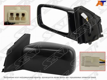 2 499 р. Боковое левое зеркало заднего вида SAT (3 контакта)  Mitsubishi Lancer  9 CS (2003-2009) седан 1-ый рестайлинг, универсал 1-ый рестайлинг, седан 2-ой рестайлинг, универсал 2-ой рестайлинг (Неокрашенное)  с доставкой в г. Вологда. Увеличить фотографию 1