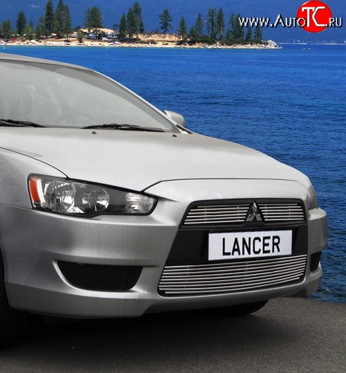 3 464 р. Декоративные вставки решетки радиатора Novline Mitsubishi Lancer 10 CY седан рестайлинг (2011-2017)  с доставкой в г. Вологда