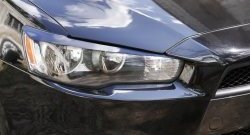 549 р. Реснички на фары RA Mitsubishi Lancer 10 CY седан дорестайлинг (2007-2010) (Неокрашенные)  с доставкой в г. Вологда. Увеличить фотографию 2