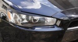 549 р. Реснички на фары RA Mitsubishi Lancer 10 CY седан дорестайлинг (2007-2010) (Неокрашенные)  с доставкой в г. Вологда. Увеличить фотографию 5