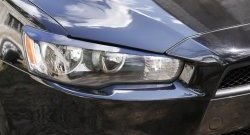 979 р. Реснички на фары RA Mitsubishi Lancer 10 CY седан рестайлинг (2011-2017) (Неокрашенные)  с доставкой в г. Вологда. Увеличить фотографию 5
