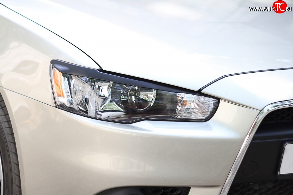 549 р. Реснички на фары RA Mitsubishi Lancer 10 CY седан дорестайлинг (2007-2010) (Неокрашенные)  с доставкой в г. Вологда