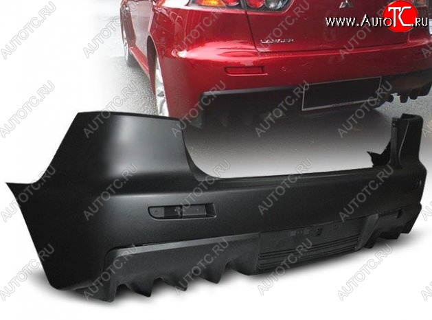 30 449 р. Задний бампер EVO-Style Mitsubishi Lancer 10 CY седан рестайлинг (2011-2017) (Неокрашенный)  с доставкой в г. Вологда