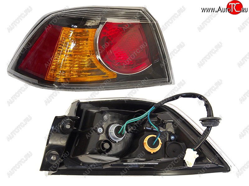 2 899 р. Левый задний фонарь SAT (черный) Mitsubishi Lancer 10 CY седан дорестайлинг (2007-2010)  с доставкой в г. Вологда