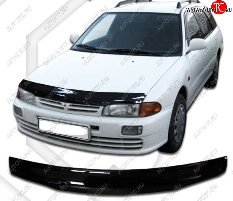 1 999 р. Дефлектор капота CA-Plastic Mitsubishi Libero  дорестайлинг (1992-1995) (Classic черный, Без надписи)  с доставкой в г. Вологда
