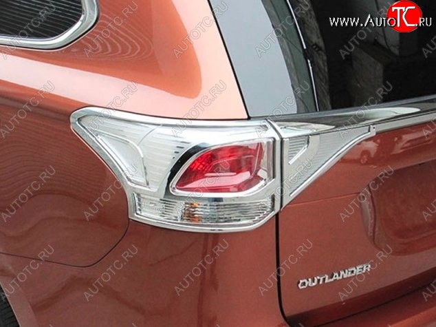 5 349 р. Накладки на фонари СТ Mitsubishi Outlander GF 2-ой рестайлинг (2015-2018) (Неокрашенные)  с доставкой в г. Вологда