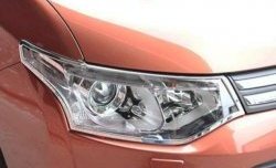5 349 р. Накладки на фары CT Mitsubishi Outlander GF 2-ой рестайлинг (2015-2018) (Неокрашенные)  с доставкой в г. Вологда. Увеличить фотографию 2
