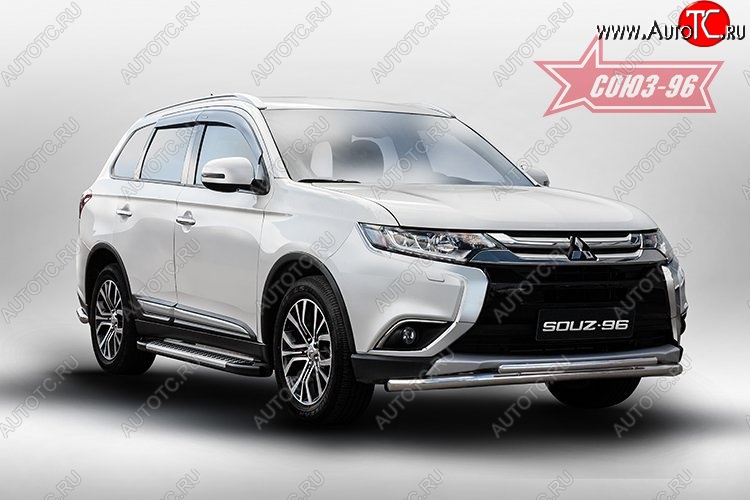 15 479 р. Защита переднего бампера одинарная Souz-96 (d60/42). Mitsubishi Outlander GF 2-ой рестайлинг (2015-2018)  с доставкой в г. Вологда