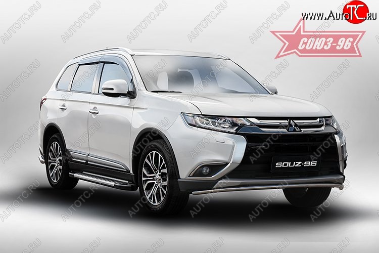 9 404 р. Защита переднего бампера Souz-96 (d42) Mitsubishi Outlander GF 2-ой рестайлинг (2015-2018)  с доставкой в г. Вологда
