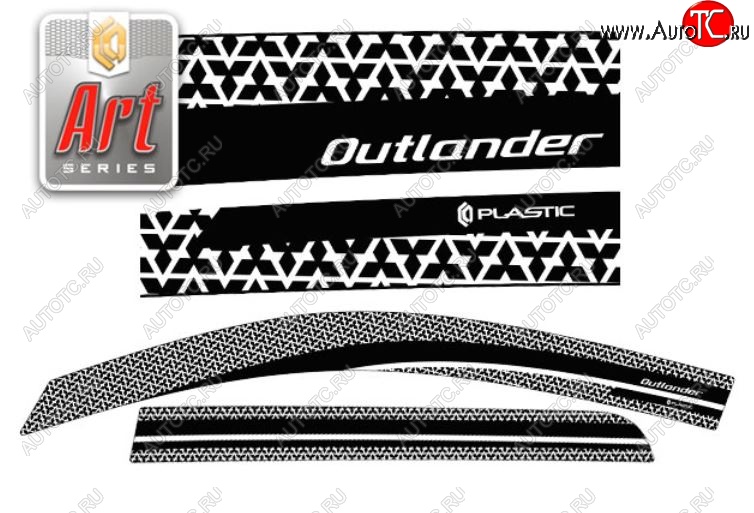 2 199 р. Дефлектора окон CA-Plastic  Mitsubishi Outlander  XL (2005-2009) (CW)  дорестайлинг (Серия Art графит, Без хром.молдинга)  с доставкой в г. Вологда