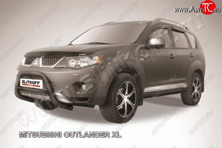 23 599 р. Кенгурятник d76 низкий Mitsubishi Outlander XL (CW)  дорестайлинг (2005-2009) (Цвет: серебристый)  с доставкой в г. Вологда