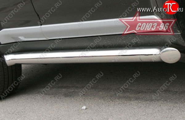 14 129 р. Защита порогов Souz-96 (d76) Mitsubishi Outlander XL (CW)  дорестайлинг (2005-2009)  с доставкой в г. Вологда