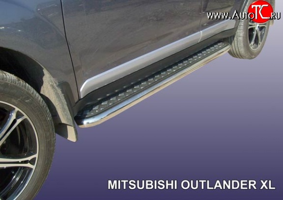 16 999 р. Широкая защита порогов Slitkoff Mitsubishi Outlander XL (CW)  дорестайлинг (2005-2009)  с доставкой в г. Вологда