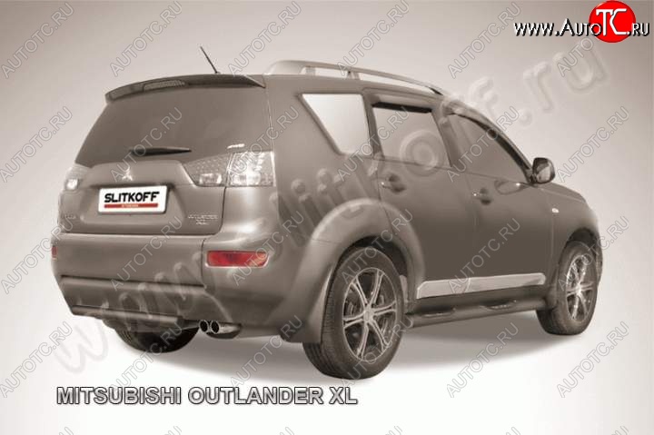 6 399 р. Защита задняя Slitkoff Mitsubishi Outlander XL (CW)  дорестайлинг (2005-2009) (Цвет: серебристый)  с доставкой в г. Вологда