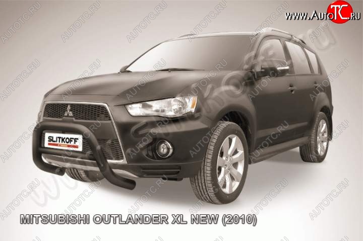 23 599 р. Кенгурятник d76 низкий Mitsubishi Outlander XL (CW)  рестайлинг (2010-2013) (Цвет: серебристый)  с доставкой в г. Вологда