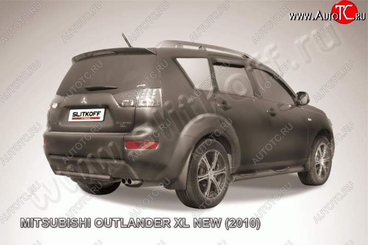 6 399 р. Защита задняя Slitkoff Mitsubishi Outlander XL (CW)  рестайлинг (2010-2013) (Цвет: серебристый)  с доставкой в г. Вологда