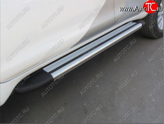 11 789 р. Порожки для ног (дорестайлинг) Arbori Luxe Silver Mitsubishi Outlander GF дорестайлинг (2012-2014)  с доставкой в г. Вологда