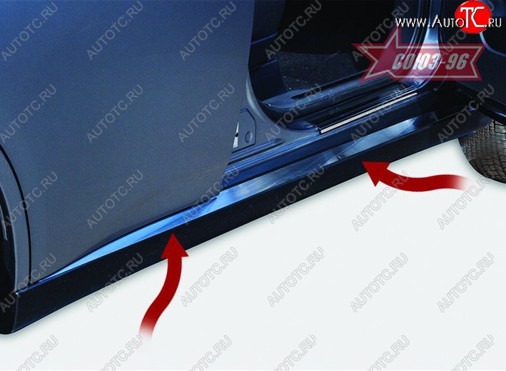 2 339 р. Накладка на пороги Souz-96 Mitsubishi Outlander GF дорестайлинг (2012-2014)  с доставкой в г. Вологда