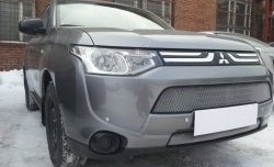 3 149 р. Сетка на бампер Russtal (хром) Mitsubishi Outlander GF дорестайлинг (2012-2014)  с доставкой в г. Вологда. Увеличить фотографию 3
