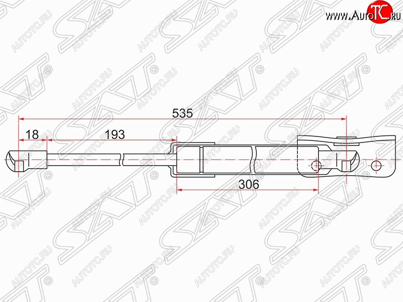 879 р. Правый газовый упор крышки багажника SAT Mitsubishi Outlander GF дорестайлинг (2012-2014)  с доставкой в г. Вологда