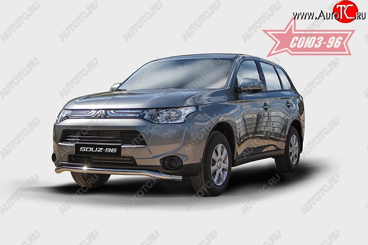 12 239 р. Защита переднего бампера одинарная Souz-96 Premium (d60) Mitsubishi Outlander GF дорестайлинг (2012-2014)  с доставкой в г. Вологда