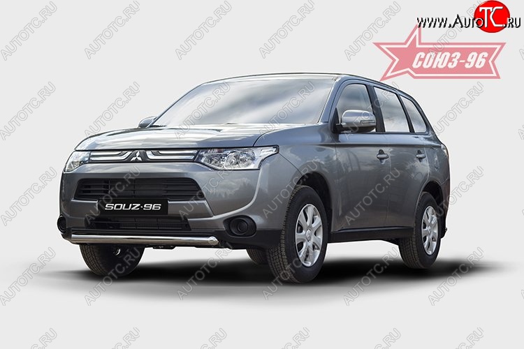 10 574 р. Защита переднего бампера одинарная Souz-96 (d60). Mitsubishi Outlander GF дорестайлинг (2012-2014)  с доставкой в г. Вологда