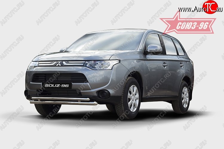 16 694 р. Защита переднего бампера одинарная Souz-96 (d60/42). Mitsubishi Outlander GF дорестайлинг (2012-2014)  с доставкой в г. Вологда