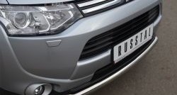 13 999 р. Одинарная защита переднего бампера диаметром 63 мм SLITKOFF Mitsubishi Outlander GF дорестайлинг (2012-2014)  с доставкой в г. Вологда. Увеличить фотографию 2