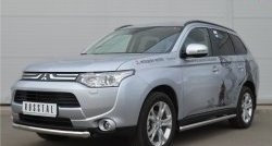 13 999 р. Одинарная защита переднего бампера диаметром 63 мм SLITKOFF Mitsubishi Outlander GF дорестайлинг (2012-2014)  с доставкой в г. Вологда. Увеличить фотографию 4