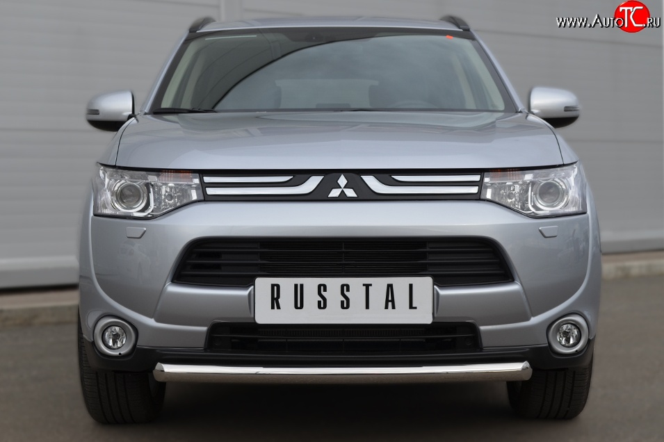 13 999 р. Одинарная защита переднего бампера диаметром 63 мм SLITKOFF Mitsubishi Outlander GF дорестайлинг (2012-2014)  с доставкой в г. Вологда