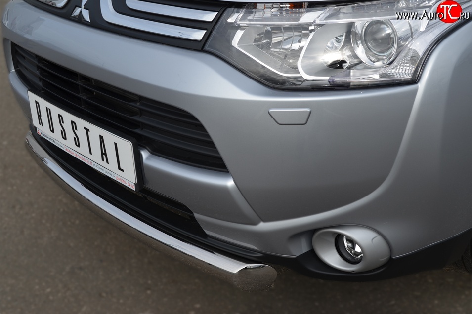 14 999 р. Одинарная защита переднего бампера диаметром 76 мм SLITKOFF Mitsubishi Outlander GF дорестайлинг (2012-2014)  с доставкой в г. Вологда