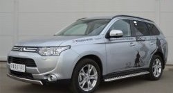 10 849 р. Защита переднего бампера (Ø75х42 мм, нержавейка) Russtal Mitsubishi Outlander GF дорестайлинг (2012-2014)  с доставкой в г. Вологда. Увеличить фотографию 4