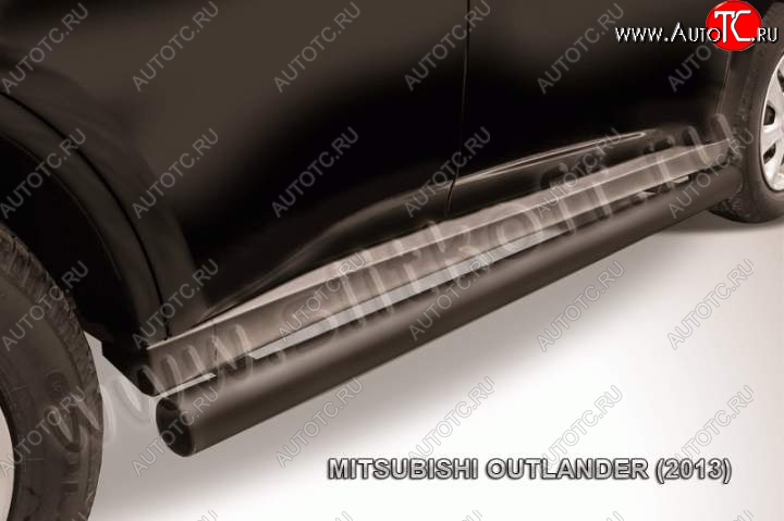 10 599 р. Защита порогов Slitkoff Mitsubishi Outlander GF дорестайлинг (2012-2014) (Цвет: серебристый)  с доставкой в г. Вологда