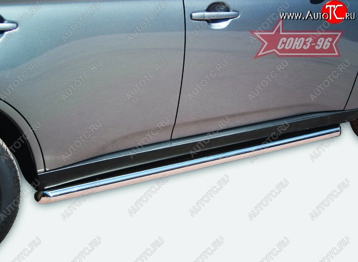 10 394 р. Защита порогов Souz-96 (d60) Mitsubishi Outlander GF дорестайлинг (2012-2014)  с доставкой в г. Вологда