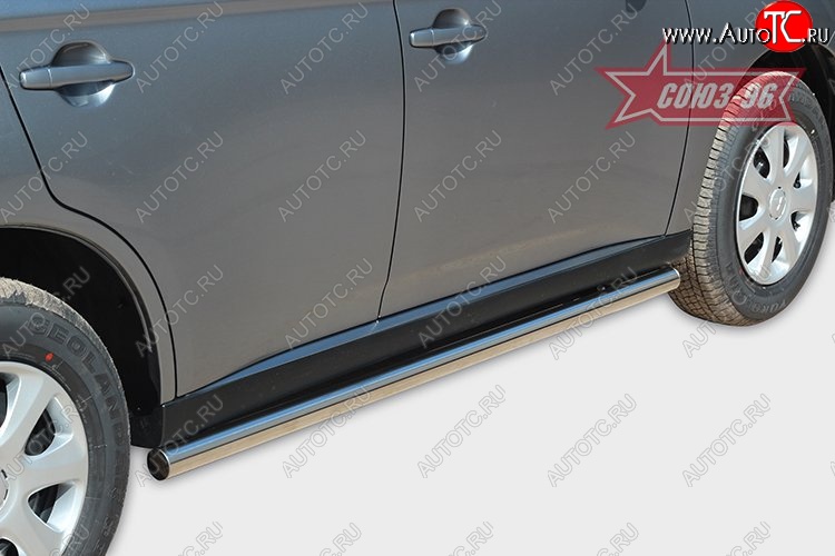 11 069 р. Защита порогов Souz-96 (d60) Mitsubishi Outlander GF дорестайлинг (2012-2014)  с доставкой в г. Вологда