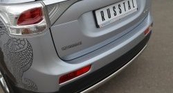 11 599 р. Защита заднего бампера (Ø75x42 мм, нержавейка) Russtal Mitsubishi Outlander GF дорестайлинг (2012-2014)  с доставкой в г. Вологда. Увеличить фотографию 2