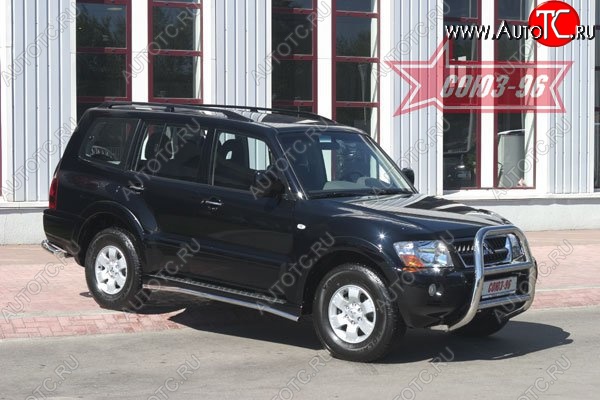 18 359 р. Защита переднего бампера Souz-96 (d76) Mitsubishi Pajero 3 V70 дорестайлинг (1999-2003)  с доставкой в г. Вологда