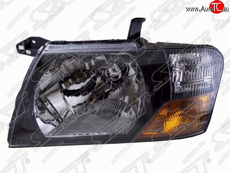 4 949 р. Левая фара передняя SAT (черная) Mitsubishi Pajero 3 V70 дорестайлинг (1999-2003)  с доставкой в г. Вологда
