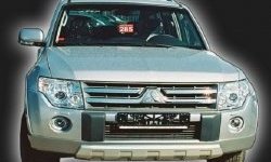 11 549 р. Накладка на передний бампер (Wagon) CT Mitsubishi Pajero 4 V80 дорестайлинг (2006-2011) (Неокрашенная)  с доставкой в г. Вологда. Увеличить фотографию 2