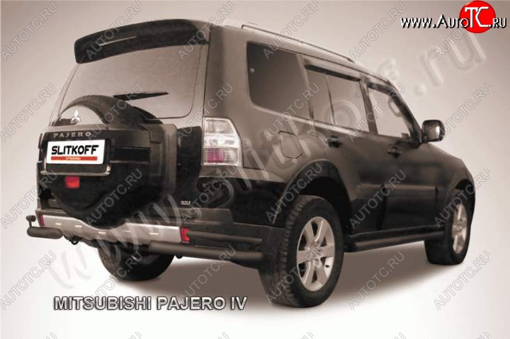 9 999 р. Уголки d76+d42 двойные Mitsubishi Pajero 4 V90 дорестайлинг (2006-2011) (Цвет: серебристый)  с доставкой в г. Вологда
