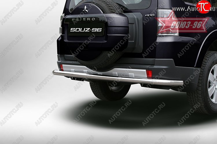 10 889 р. Защита заднего бампера Souz-96 5 дв. (d60) Mitsubishi Pajero 4 V90 дорестайлинг (2006-2011)  с доставкой в г. Вологда