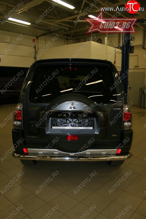 14 102 р. Защита заднего бампера Souz-96 3 дв. (d76) Mitsubishi Pajero 4 V90 дорестайлинг (2006-2011)  с доставкой в г. Вологда