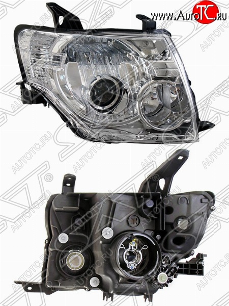 9 249 р. Правая фара передняя SAT (ксенон, с электрокорректором) Mitsubishi Pajero 4 V80 дорестайлинг (2006-2011)  с доставкой в г. Вологда