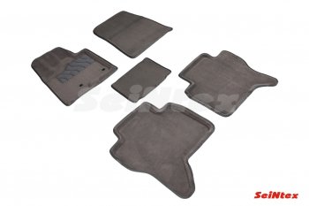 Комплект ворсовых ковриков в салон Seintex (3D, текстиль) Mitsubishi Pajero 4 V90 2-ой рестайлинг (2014-2020) (серые)