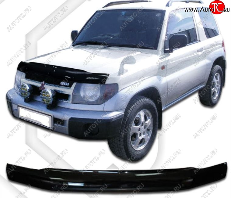 1 899 р. Дефлектор капота (H61-H77 5D, 1.8 л.) CA-Plastic  Mitsubishi Pajero iO (1998-2007) (Classic черный, Без надписи)  с доставкой в г. Вологда