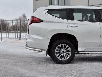 17 499 р. Защита заднего бампера SLITKOFF (Ø63 мм секции, нержавейка) Mitsubishi Pajero Sport QF рестайлинг (2019-2022)  с доставкой в г. Вологда. Увеличить фотографию 4