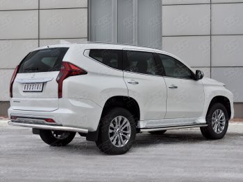 17 499 р. Защита заднего бампера SLITKOFF (Ø63 мм секции, нержавейка) Mitsubishi Pajero Sport QF рестайлинг (2019-2022)  с доставкой в г. Вологда. Увеличить фотографию 3
