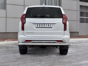 17 499 р. Защита заднего бампера SLITKOFF (Ø63 мм секции, нержавейка) Mitsubishi Pajero Sport QF рестайлинг (2019-2022)  с доставкой в г. Вологда. Увеличить фотографию 2
