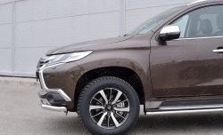 16 849 р. Защита переднего бампера (Ø63 мм, нержавейка) SLITKOFF Mitsubishi Pajero Sport QE дорестайлинг (2015-2021)  с доставкой в г. Вологда. Увеличить фотографию 4