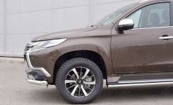 17 549 р. Защита переднего бампера (Ø76 мм, нержавейка) SLITKOFF Mitsubishi Pajero Sport QE дорестайлинг (2015-2021)  с доставкой в г. Вологда. Увеличить фотографию 4